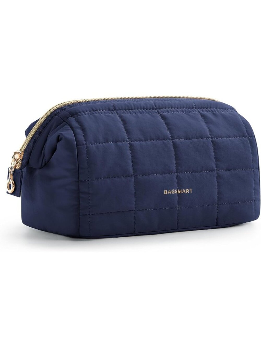 Puffy Makeup Bag for Women | Travel Toiletry Organizer Case | Wide-Open Pouch